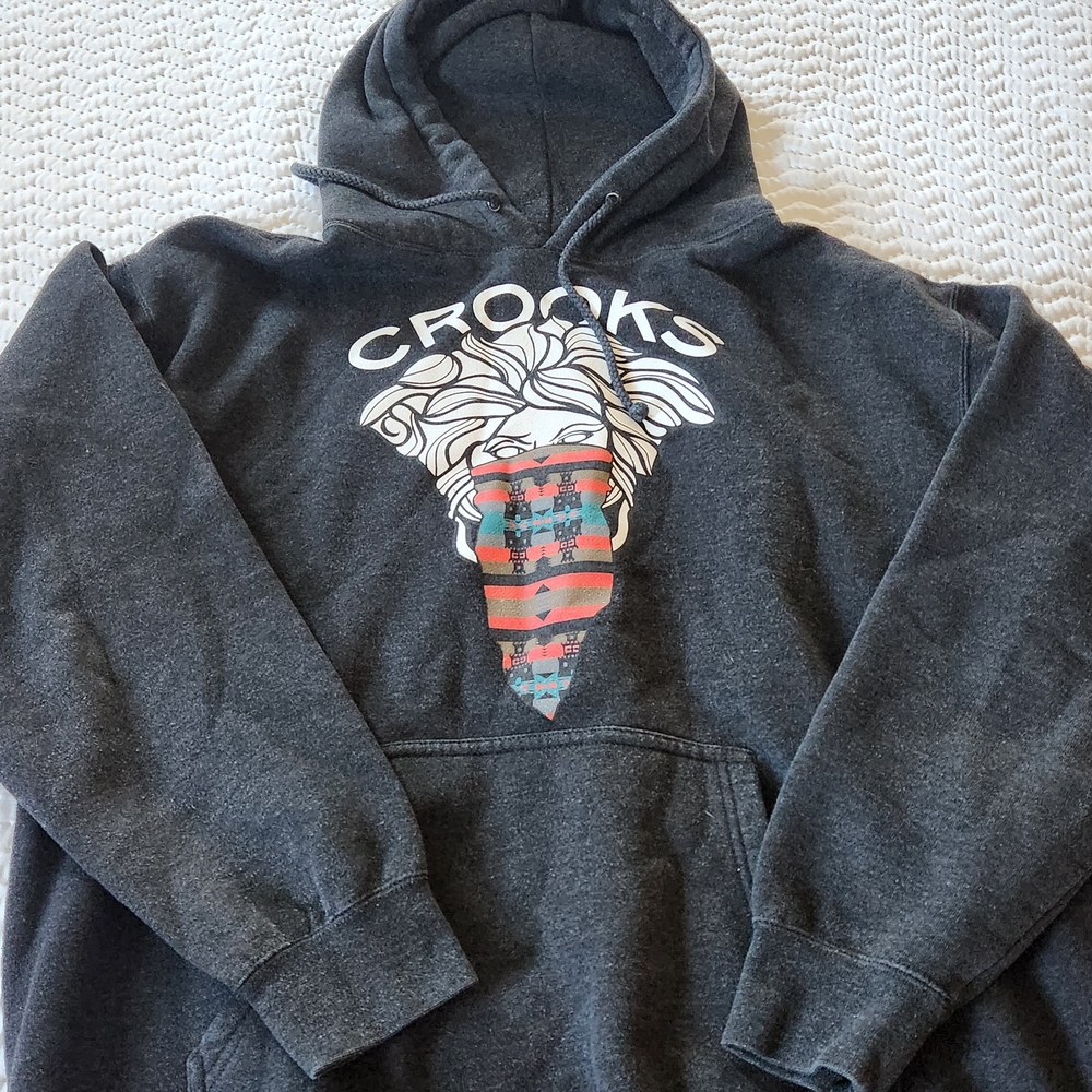Crooks & Castles Black Hoodie with Multicolor Graphic